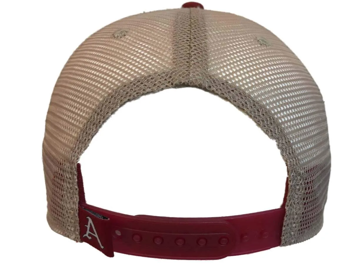 Arkansas Razorbacks TOW Red with Tan Mesh "Hogs" Snapback Slouch Hat Cap