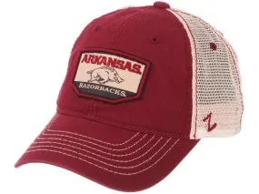 Arkansas Razorbacks Zephyr Red "Trademark" Mesh Adj. Snapback Slouch Hat Cap