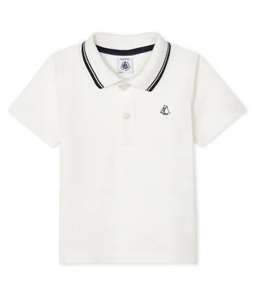 Baby Short-Sleeved White Polo Shirt