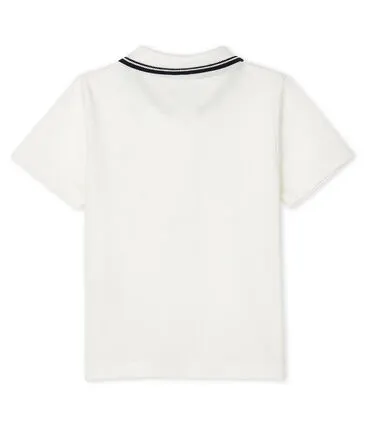 Baby Short-Sleeved White Polo Shirt