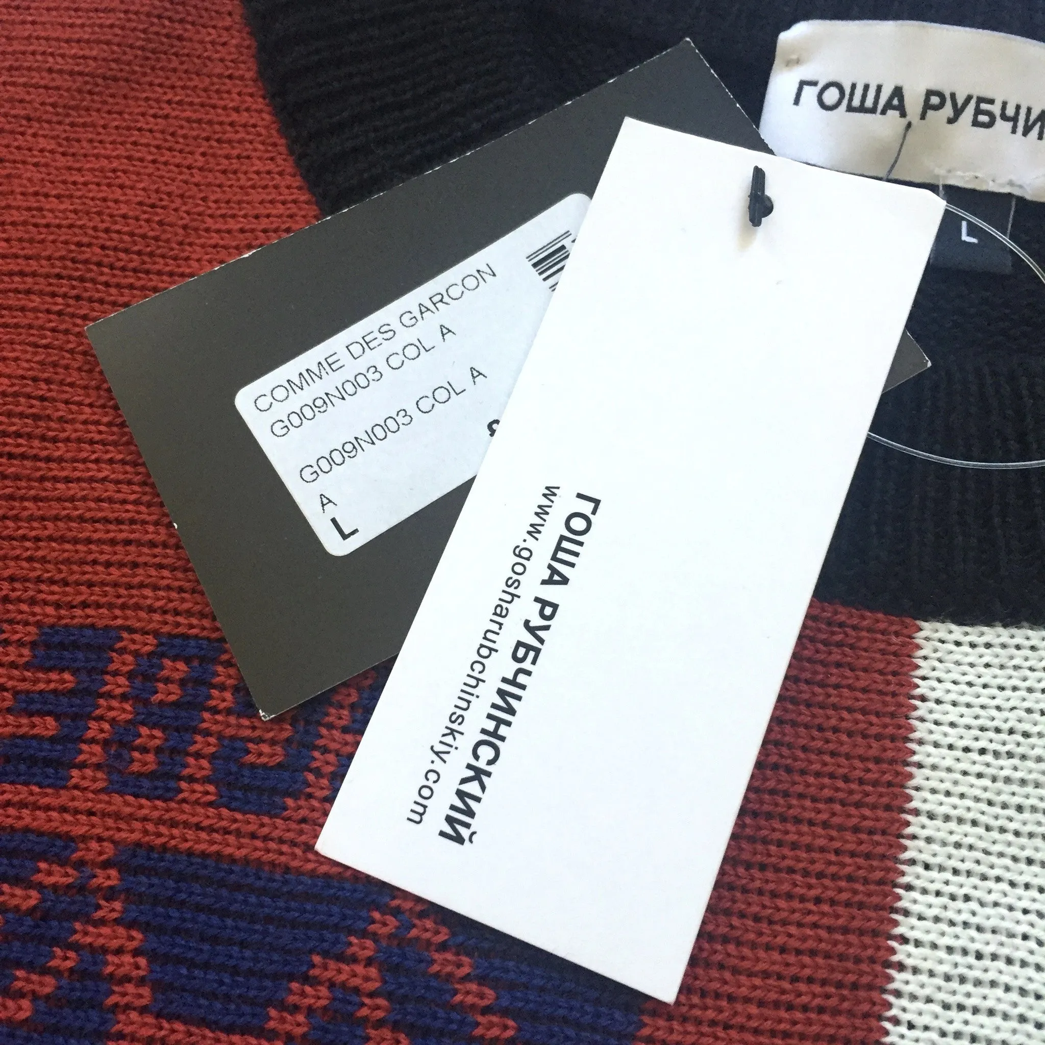 Gosha Rubchinskiy - Paneled Scarf Knit Crewneck Sweater