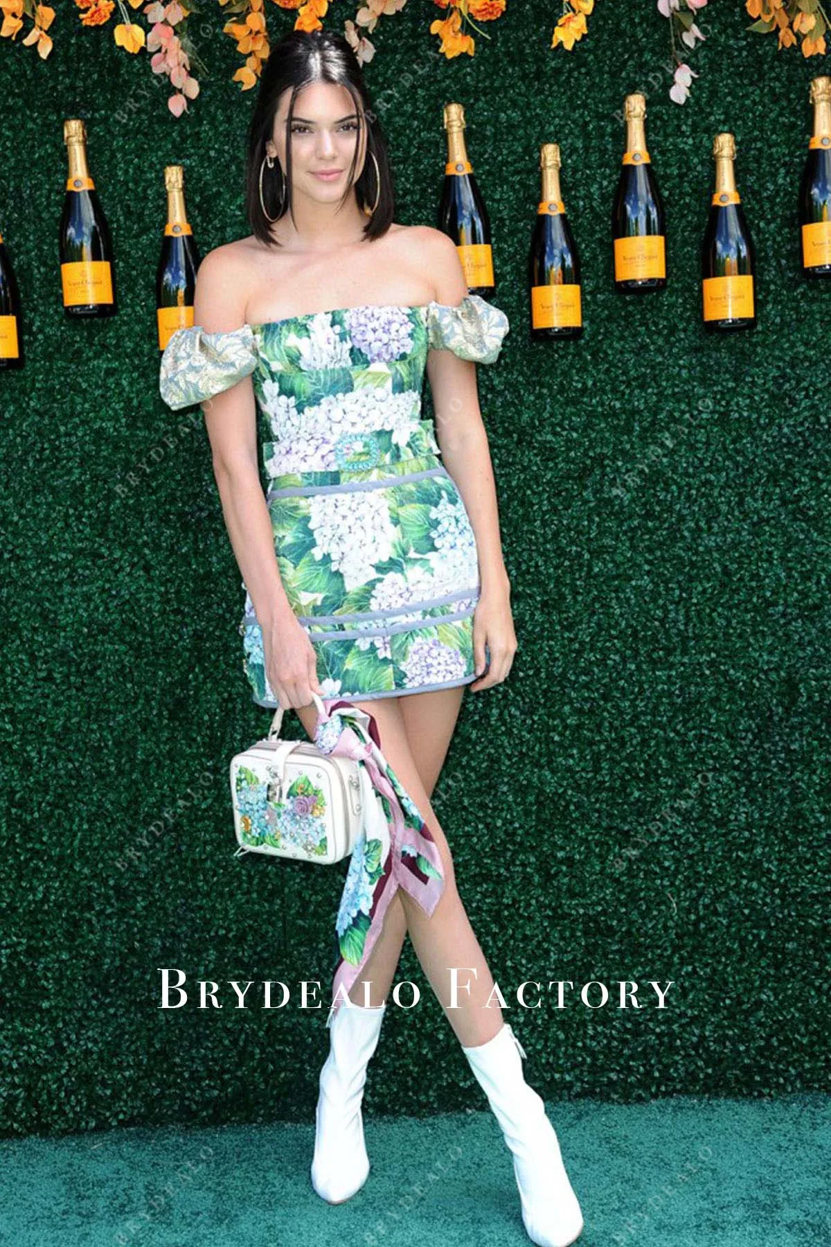 Kendall Jenner Off Shoulder 2017 Veuve Cliquot Polo Classic Dress