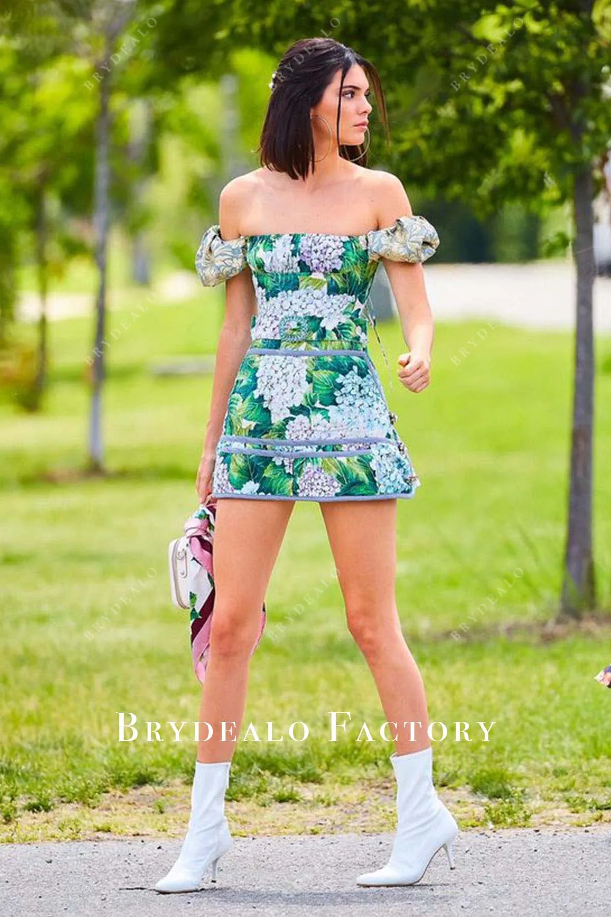 Kendall Jenner Off Shoulder 2017 Veuve Cliquot Polo Classic Dress