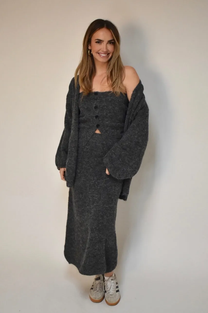 Knitted basis vest - Grijs