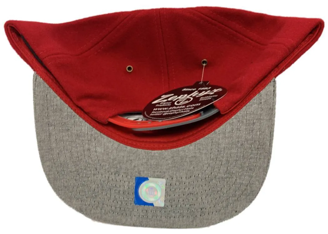 Maryland Terrapins Zephyr Red Wool & Gray Linen Flat Bill Snapback Hat Cap
