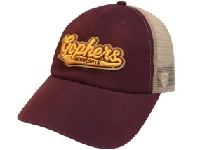 Minnesota Golden Gophers TOW Maroon with Tan Mesh Adj. Snapback Slouch Hat Cap