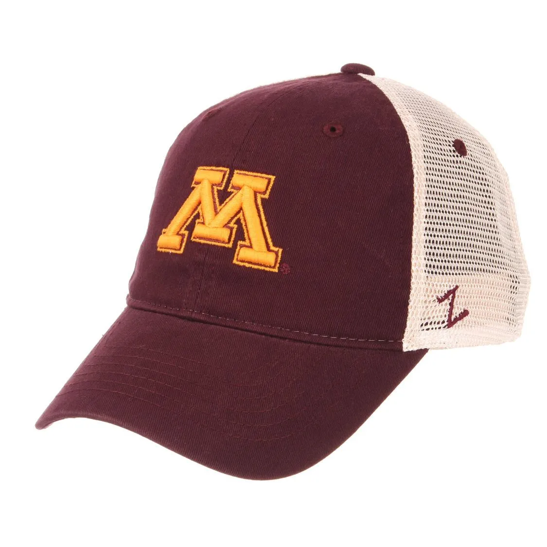 Minnesota Golden Gophers Zephyr Maroon "University" Mesh Back Adj. Relax Hat Cap