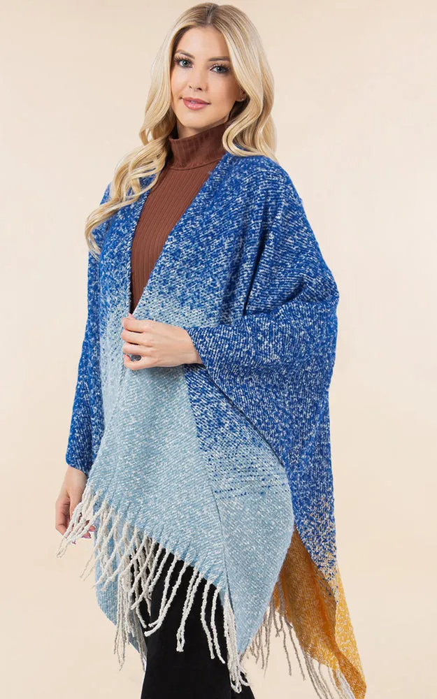 RA4282 TIE DYE GRUNGE LOOK KIMONO CAPE