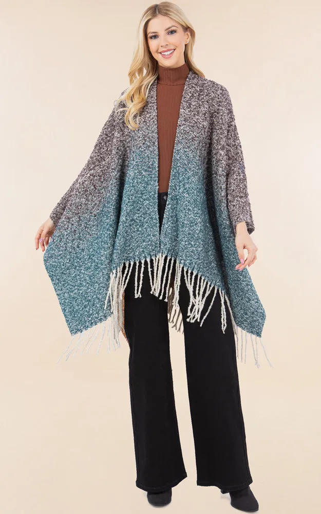 RA4282 TIE DYE GRUNGE LOOK KIMONO CAPE
