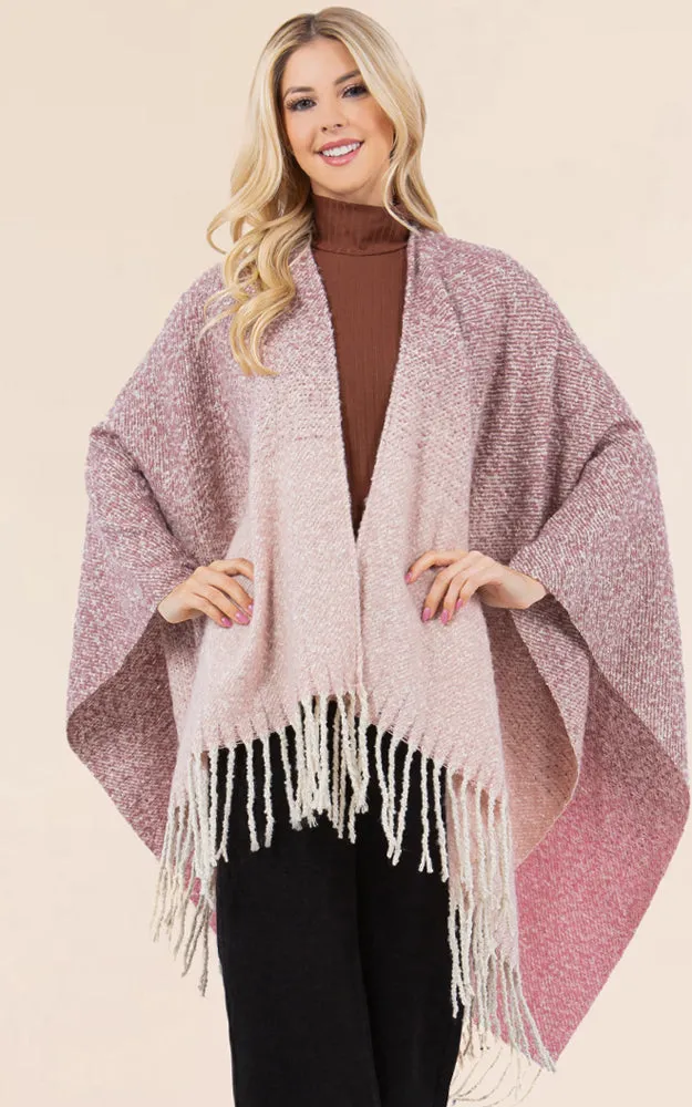 RA4282 TIE DYE GRUNGE LOOK KIMONO CAPE