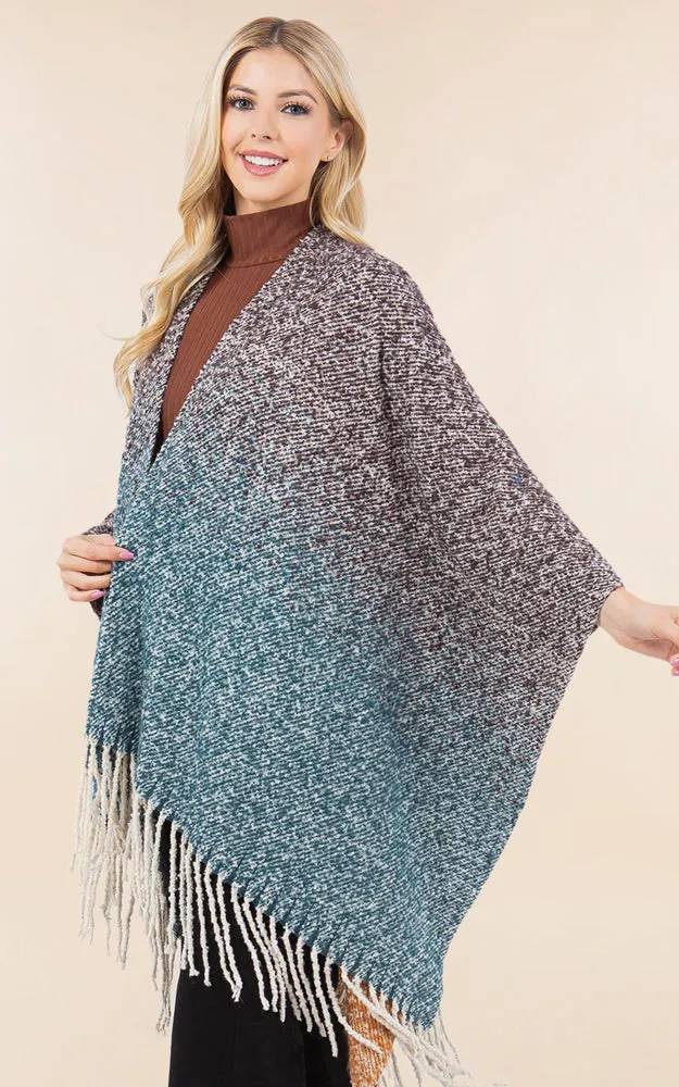 RA4282 TIE DYE GRUNGE LOOK KIMONO CAPE