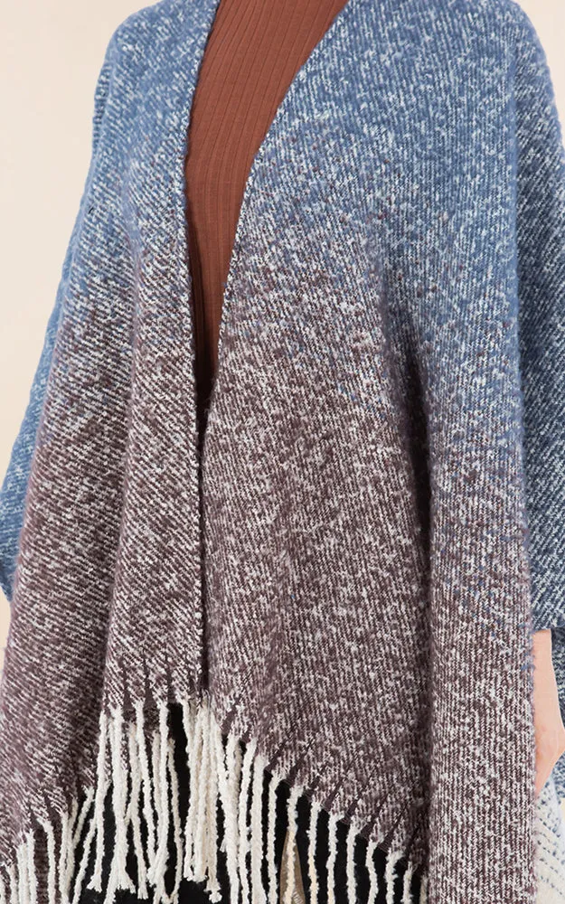RA4282 TIE DYE GRUNGE LOOK KIMONO CAPE