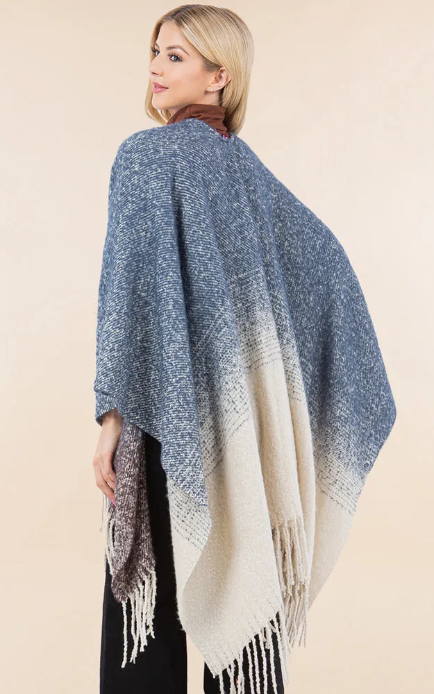 RA4282 TIE DYE GRUNGE LOOK KIMONO CAPE