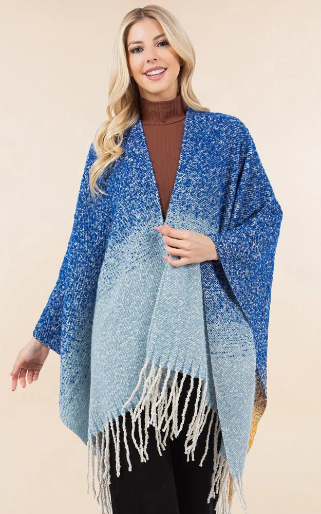 RA4282 TIE DYE GRUNGE LOOK KIMONO CAPE