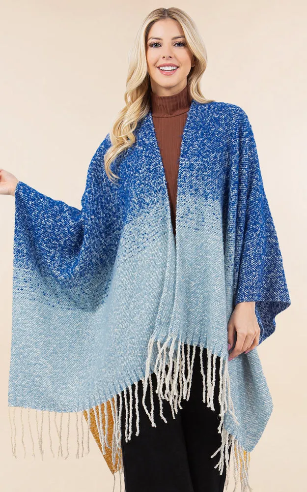 RA4282 TIE DYE GRUNGE LOOK KIMONO CAPE