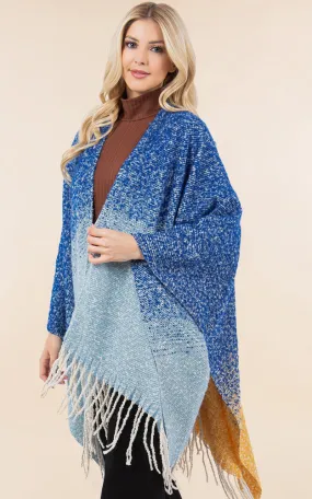 RA4282 TIE DYE GRUNGE LOOK KIMONO CAPE