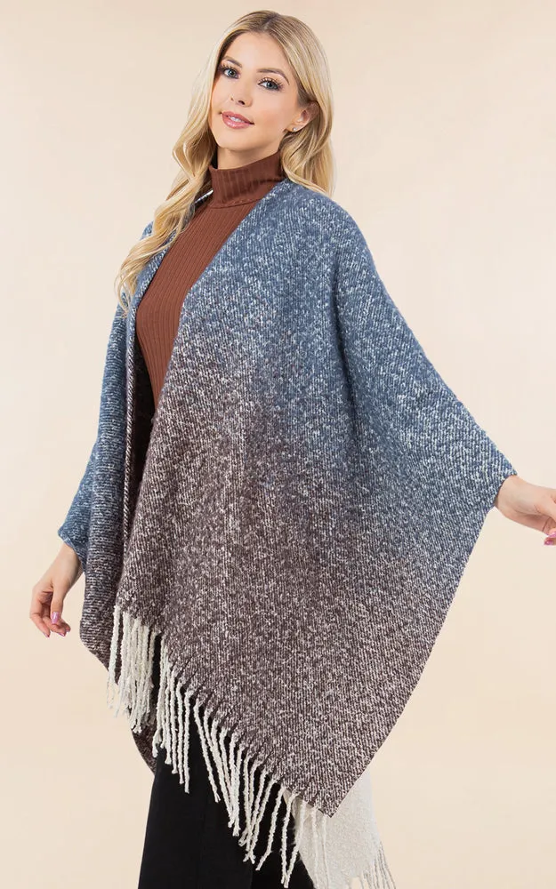 RA4282 TIE DYE GRUNGE LOOK KIMONO CAPE