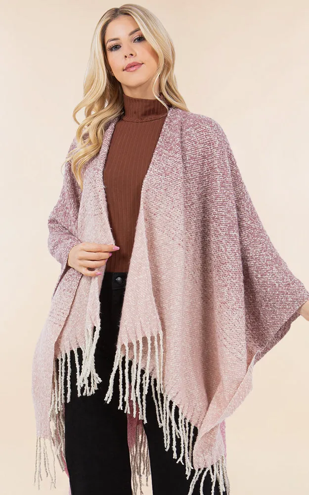 RA4282 TIE DYE GRUNGE LOOK KIMONO CAPE