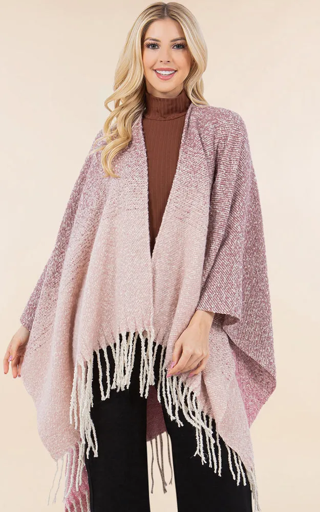 RA4282 TIE DYE GRUNGE LOOK KIMONO CAPE