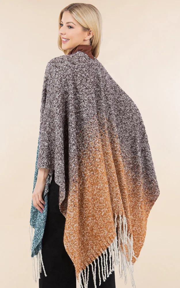 RA4282 TIE DYE GRUNGE LOOK KIMONO CAPE