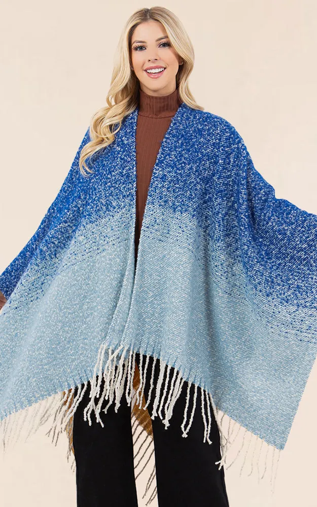 RA4282 TIE DYE GRUNGE LOOK KIMONO CAPE
