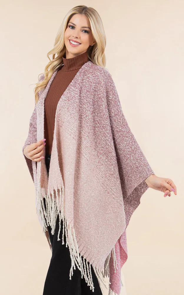 RA4282 TIE DYE GRUNGE LOOK KIMONO CAPE