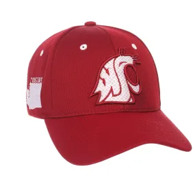 Washington State Cougars Zephyr Cardinal Red "Rambler" Stretch Fit Hat Cap (M/L)