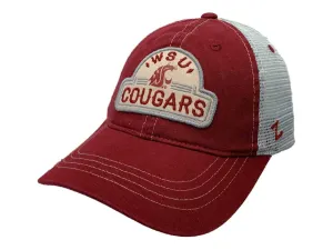 Washington State Cougars Zephyr Crimson Red Mesh Back Snapback Slouch Hat Cap