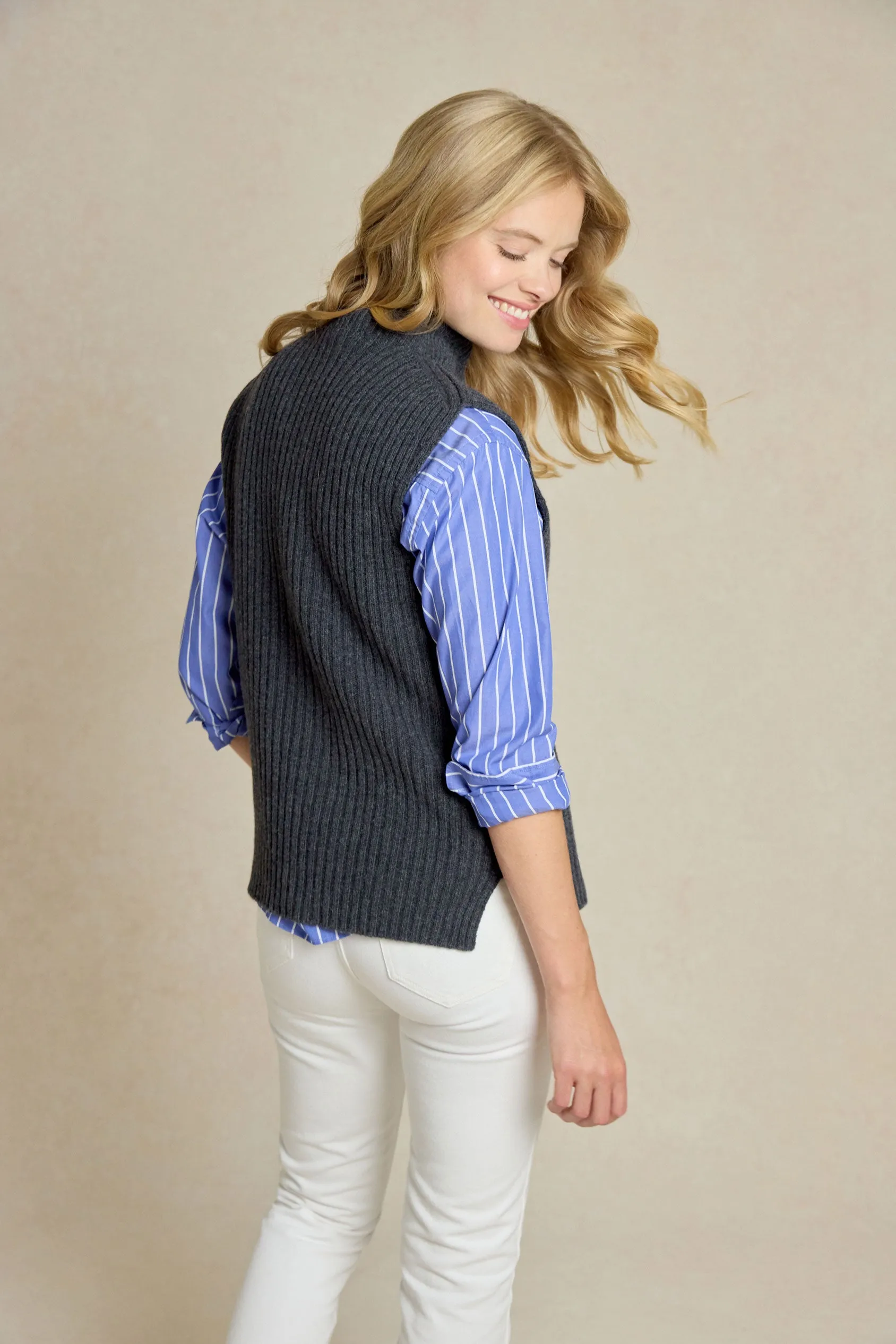 Wychall Charcoal Ribbed Vest