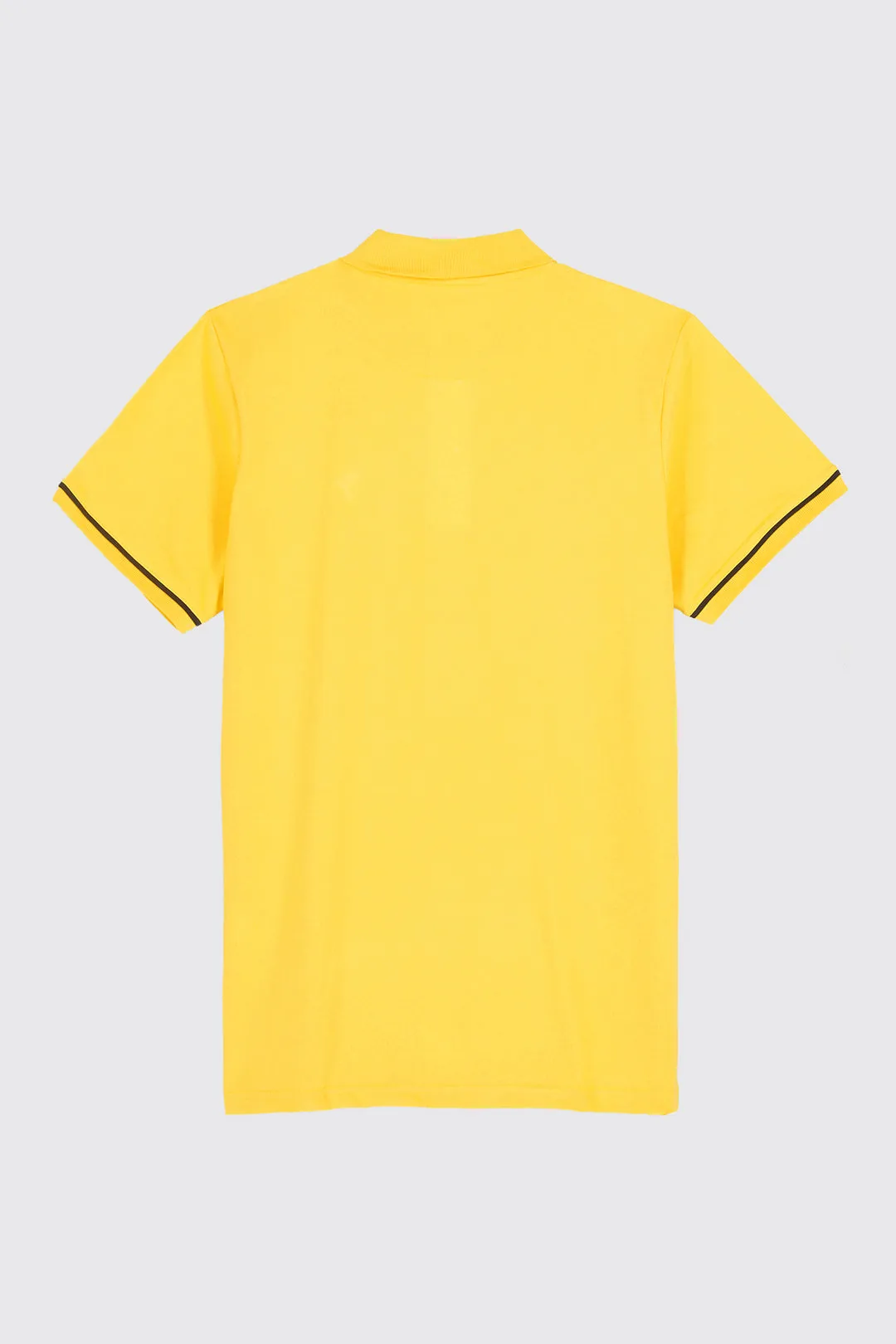 Yellow & Black Contrast Embroidered Polo Shirt (Plus Size) - A23 - MP0213P